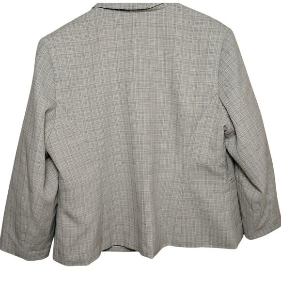 Vintage Giorgio Sant’Angelo Cream Plaid Blazer, 18W35 - Picture 2 of 9